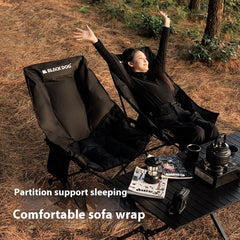 Camping Recliner Portable Thickened Stool Beach Chair Outdoor Folding Chair