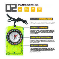 Outdoor Multifunctional Compass Compass Acrylic