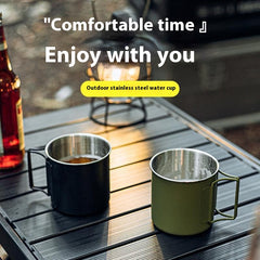 Simple And Portable Stainless Steel Camping Folding Water Cup