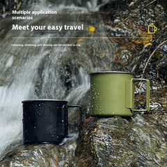 Simple And Portable Stainless Steel Camping Folding Water Cup