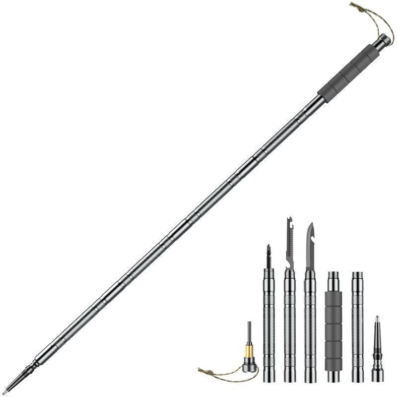 Folding Multifunction Trekking Poles Outdoor Hiking Self-defense Stick