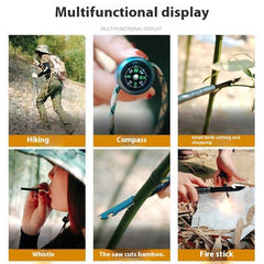 Folding Multifunction Trekking Poles Outdoor Hiking Self-defense Stick
